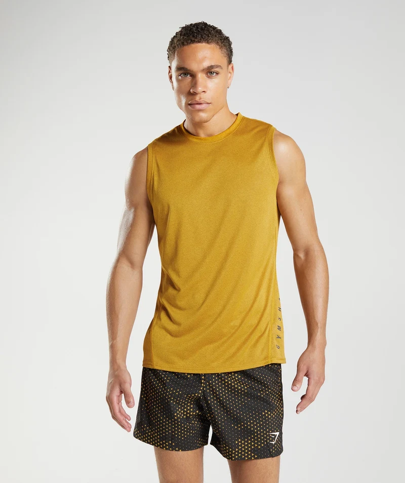 Gymshark Sport Tank - Turmeric Yellow/Black Marl