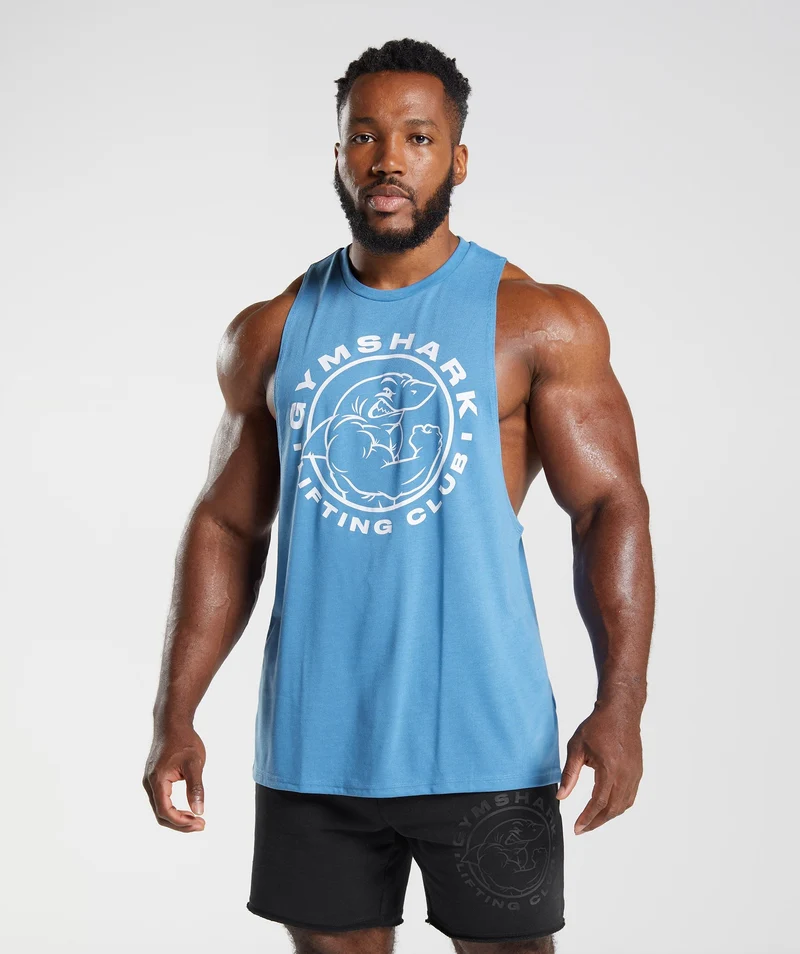Gymshark Legacy Drop Arm Tank - Blue
