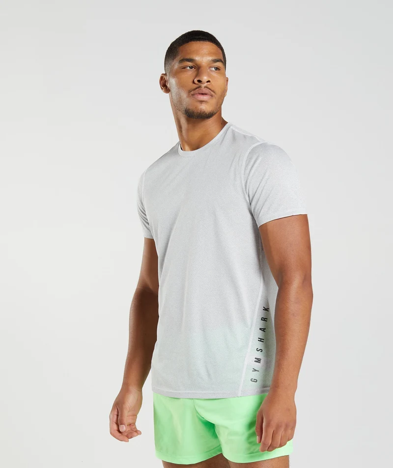 Gymshark Sport Short Sleeve T-Shirt - White/Smokey Grey Marl