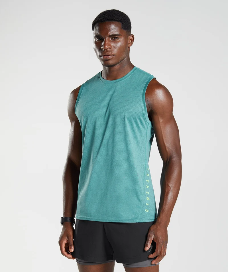 Gymshark Sport Tank - Slate Blue/Black Marl