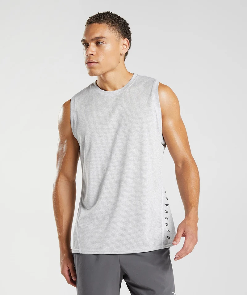Gymshark Sport Tank - White/Smokey Grey Marl