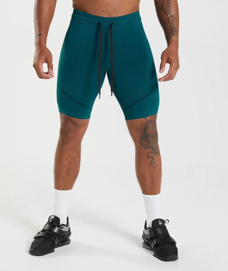 Gymshark 315 Seamless Shorts - Winter Teal/Black