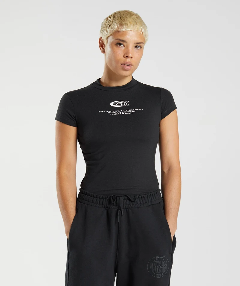 Gymshark GS 10 Year T-Shirt - Black