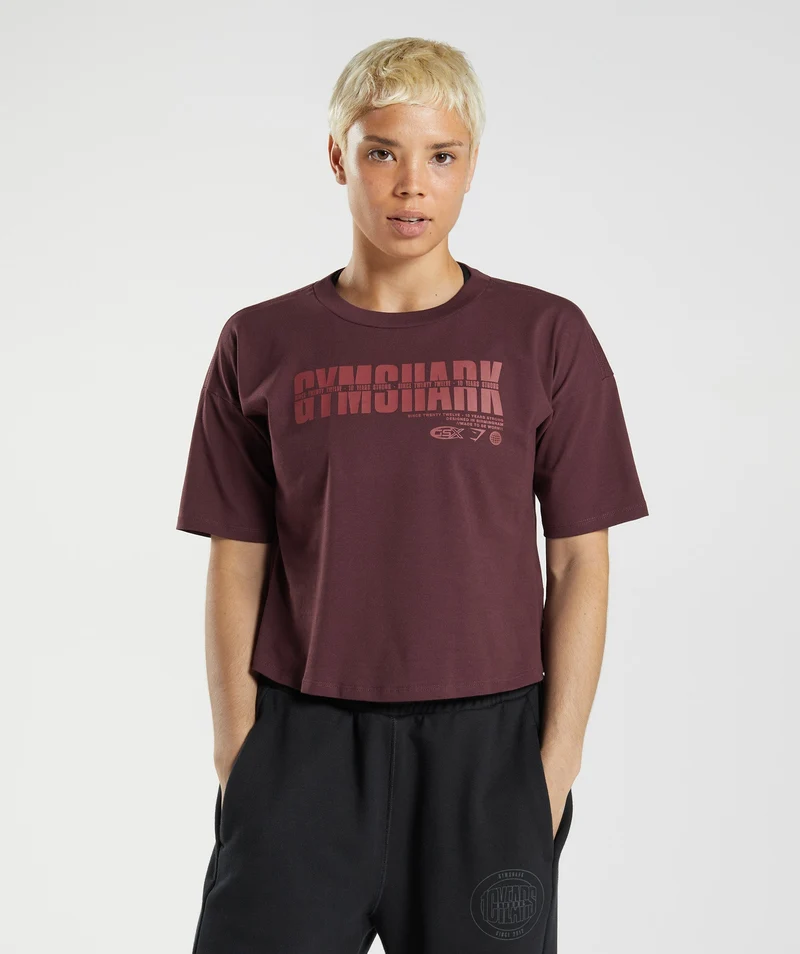 Gymshark GS 10 Year Midi Top - Baked Maroon