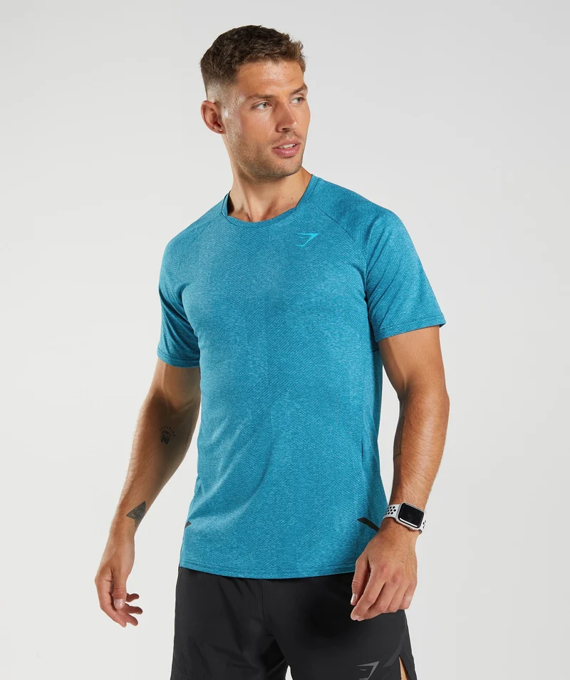 Gymshark Apex SS T-Shirt - Atlantic Blue/Shark Blue