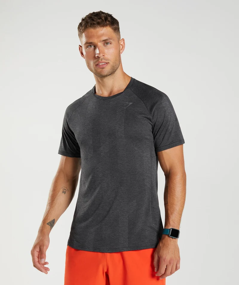 Gymshark Apex SS T-Shirt - Black/Silhouette Grey