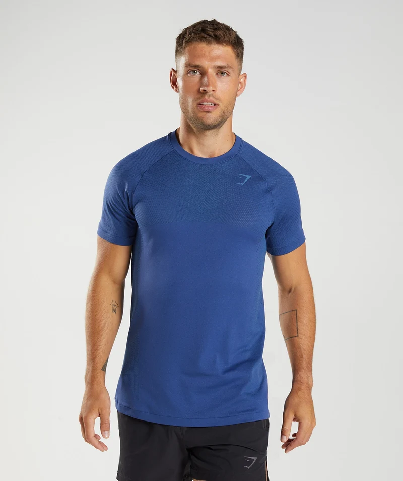 Gymshark Apex Seamless T-Shirt - Stellar Blue/Lakeside Blue