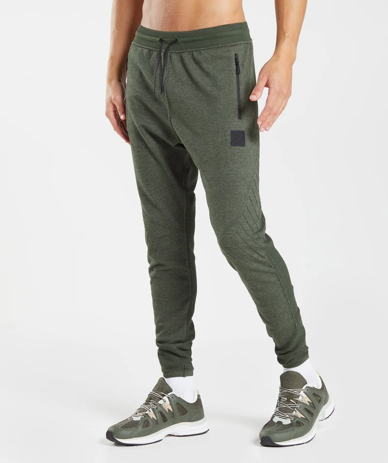 Gymshark Retake Knit Jogger - Moss Olive Marl/Moss Olive