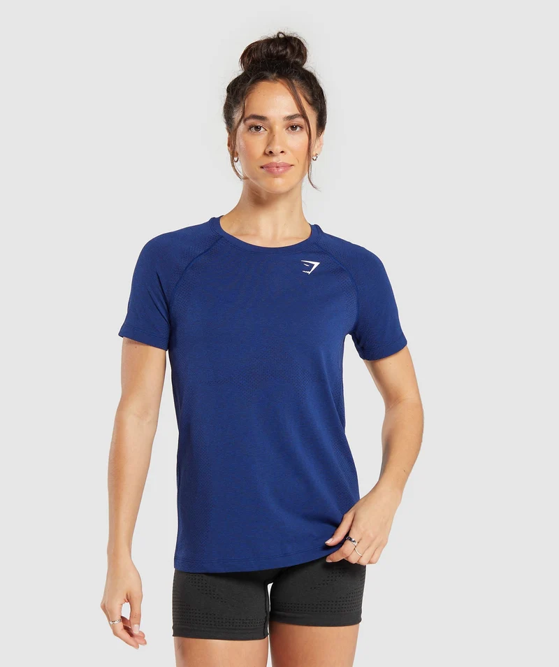Gymshark Vital Seamless 2.0 Light T-Shirt - Stellar Blue/ Marl