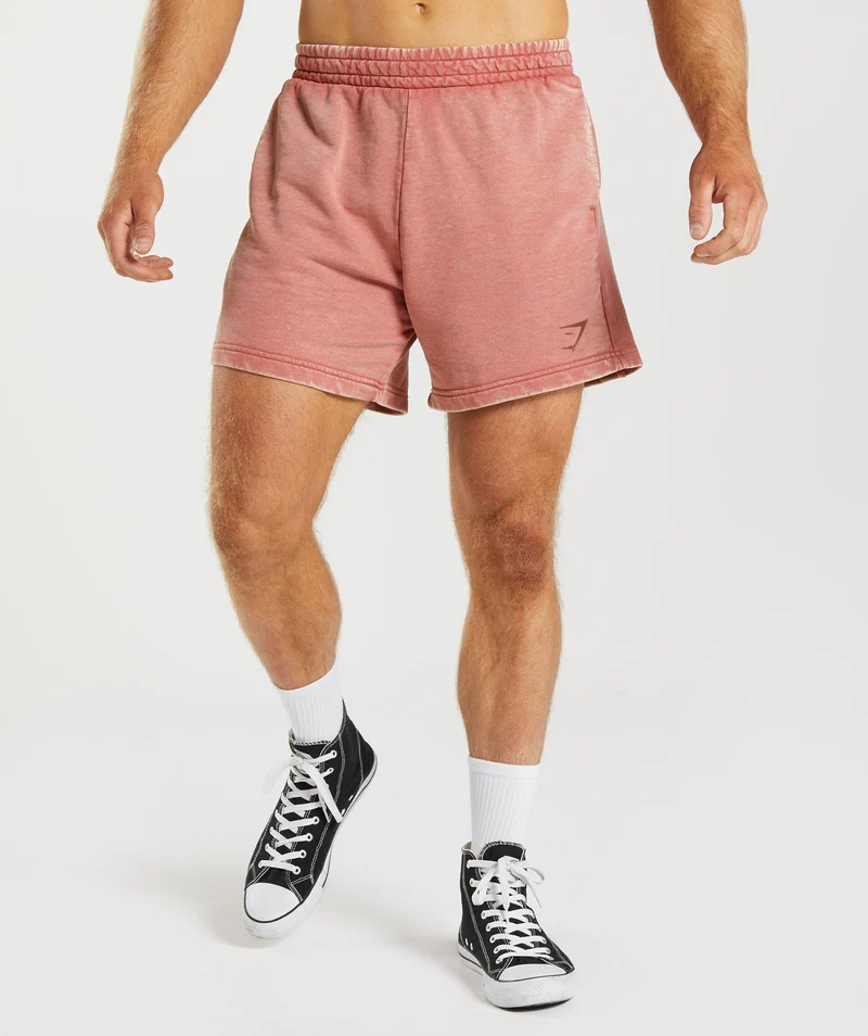 Gymshark Power Washed 5" Shorts - Brown