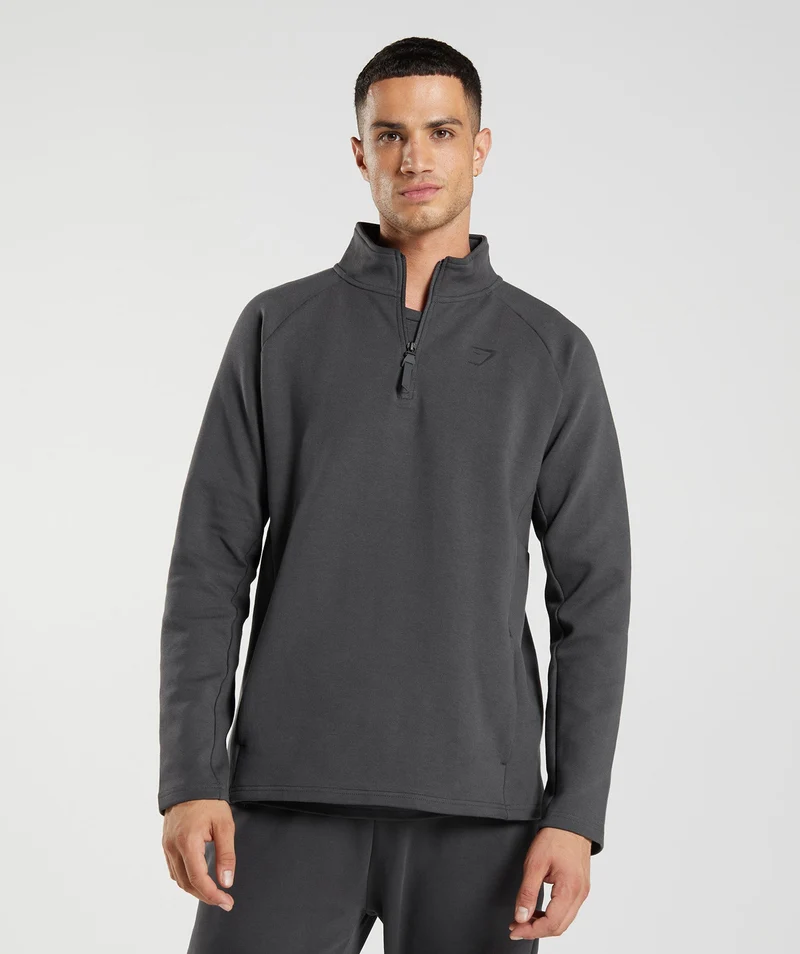 Gymshark Rest Day Knit 1/4 Zip - Grey