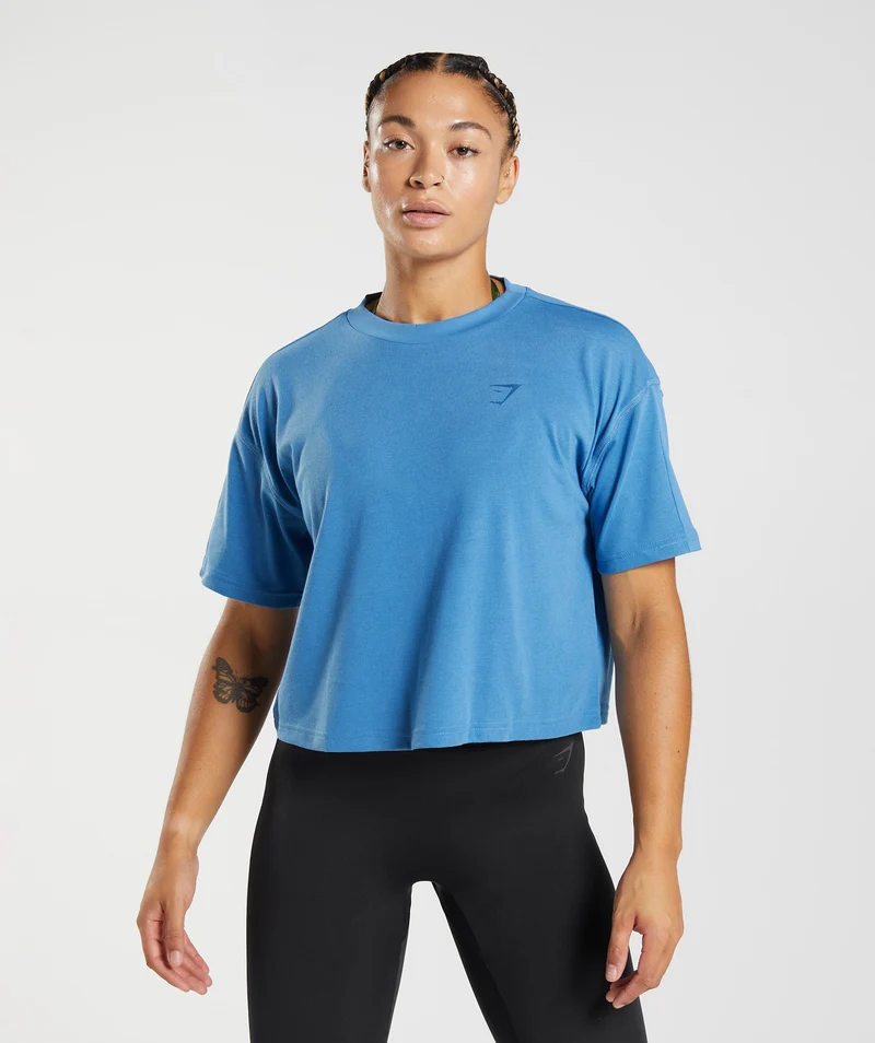 Gymshark GS Power Midi Top - Blue