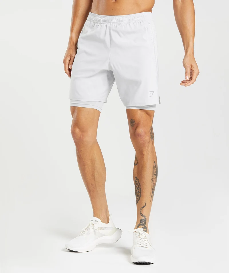 Gymshark Aspect 2-in-1 Shorts - Light Grey