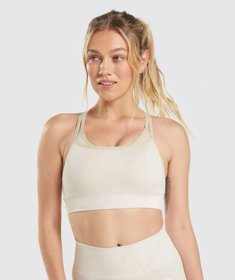 Gymshark Adapt Fleck Seamless Sports Bra - Coconut White