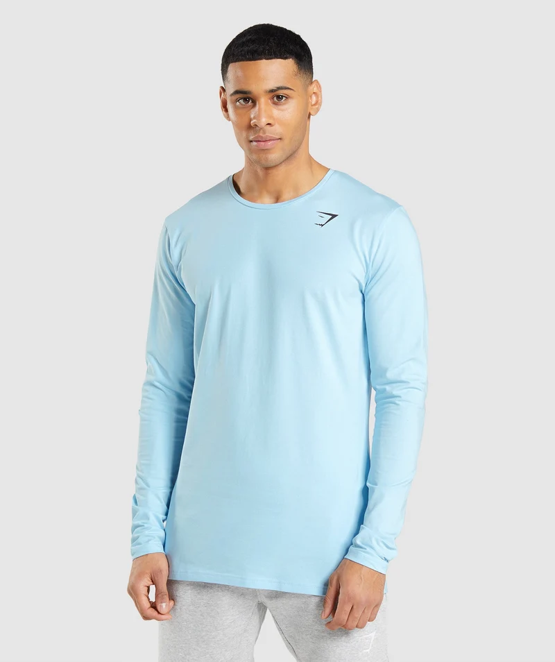 Gymshark Essential Long Sleeve Slim T-Shirt - Blue