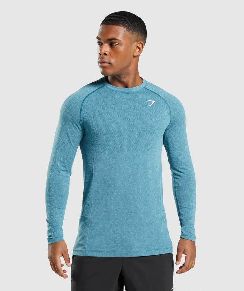 Gymshark Vital Long Sleeve T-Shirt - Tahoe Teal/ Marl