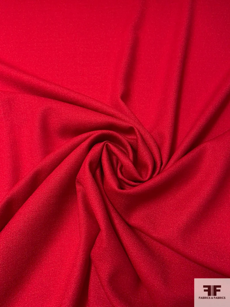 Solid Wool Crepe - Red