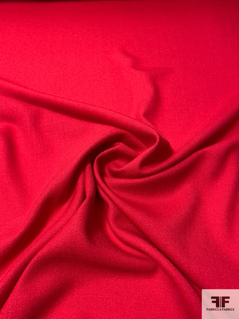 Solid Wool Crepe - Valentino Red