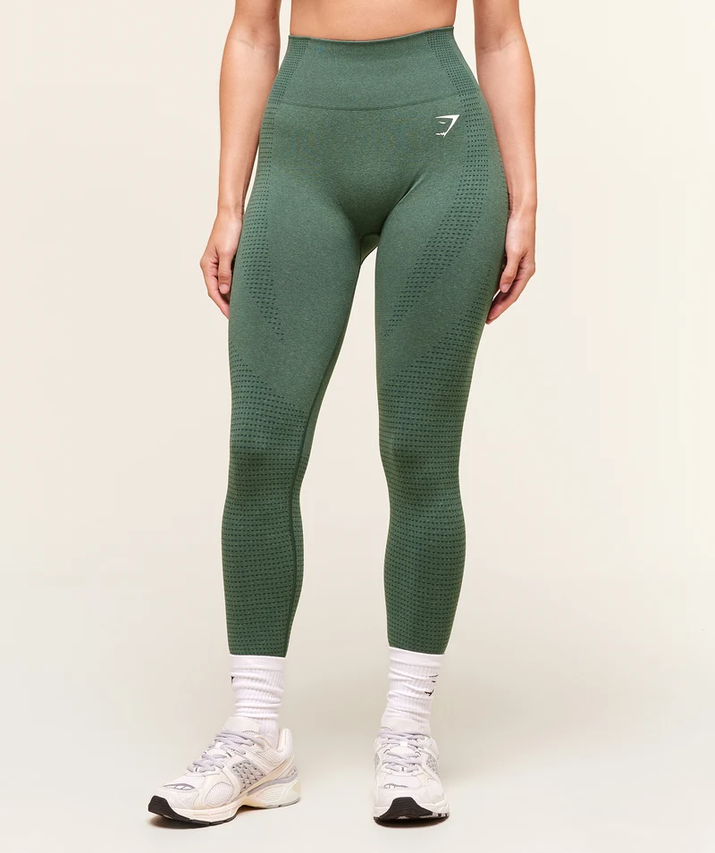 Gymshark Vital Regular Leggings - Obsidian Green Marl