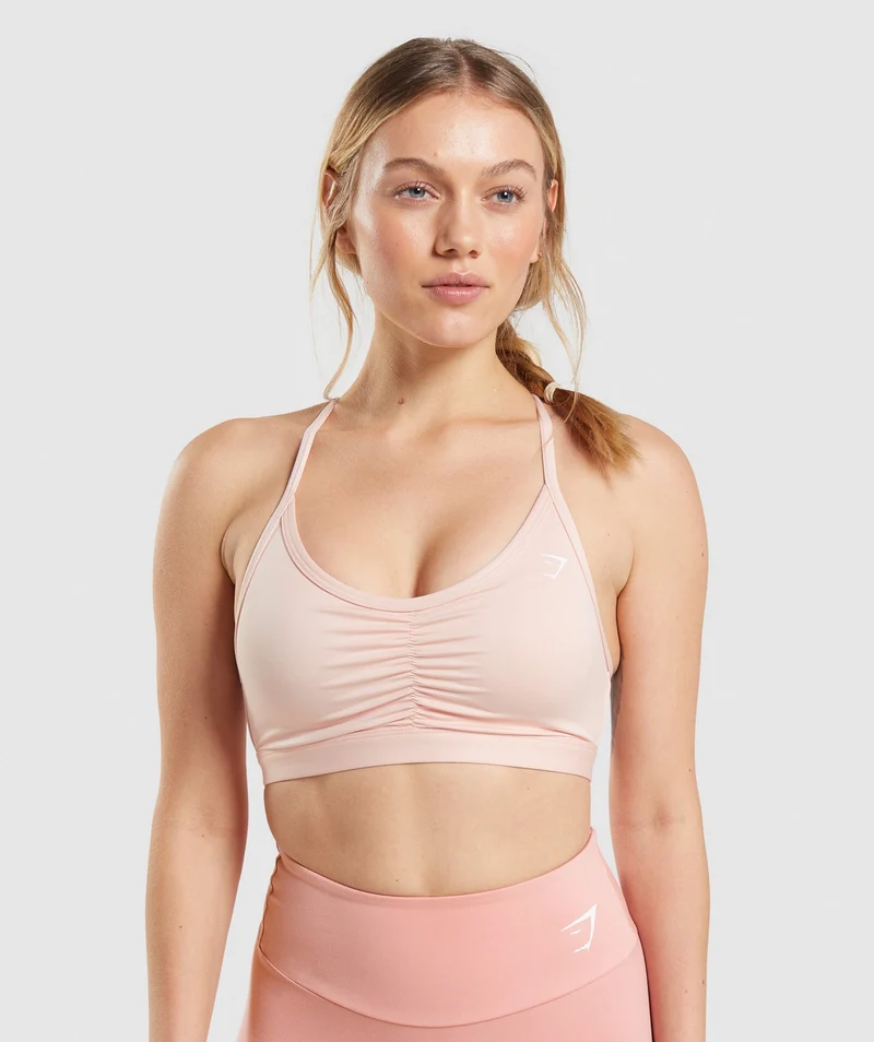 Gymshark Ruched Sports Bra - Pink