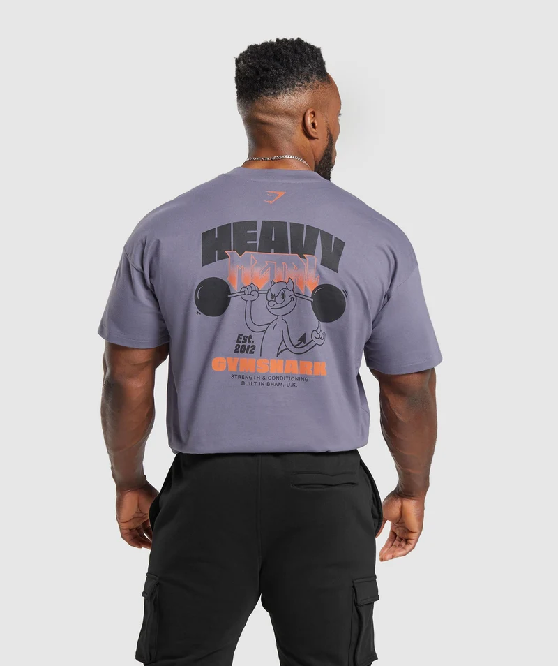 Gymshark Heavy Metal T-Shirt - Purple