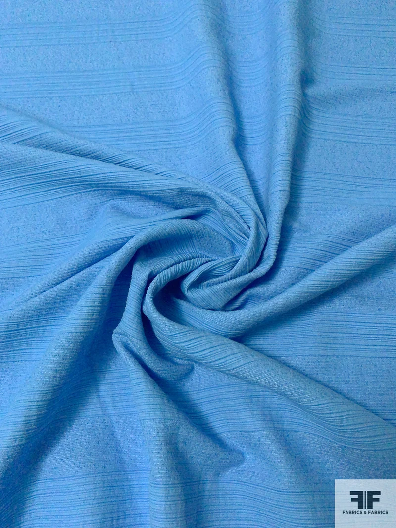 Italian Prabal Gurung Horizontal Striped Ottoman Textured Cotton Novelty - Sunflower Blue