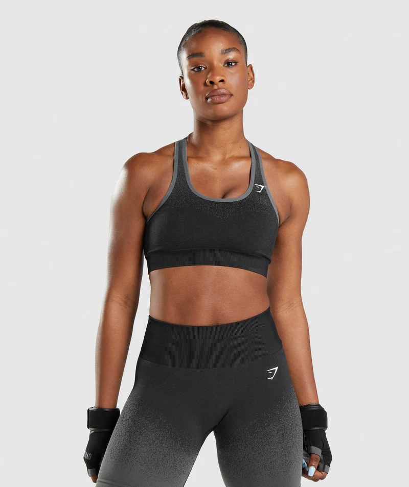 Gymshark Adapt Ombre Seamless Sports Bra - Black