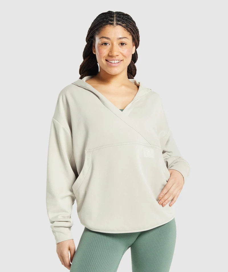 Gymshark Pause Cosy Hoodie - Pebble Grey