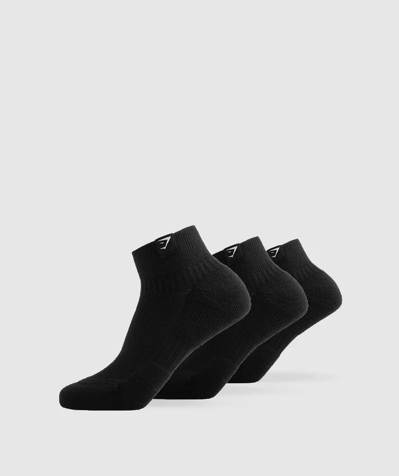 Gymshark Quarter Socks 3pk - Black