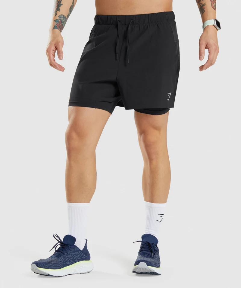 Gymshark Speed 5" 2-in-1 Shorts - Black