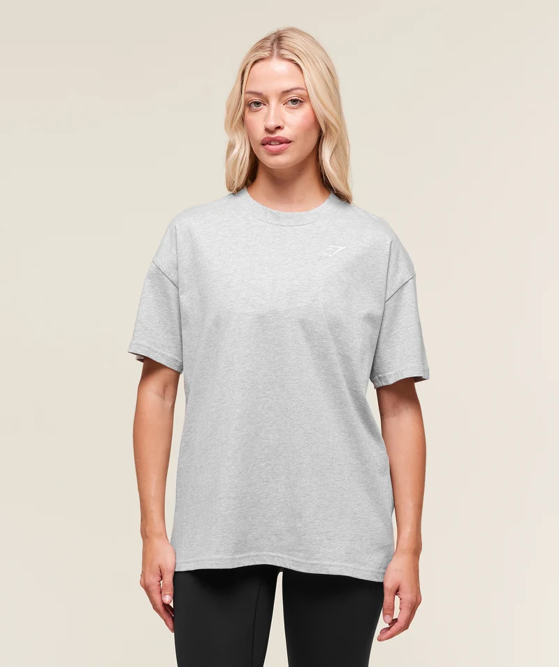 Gymshark Training Oversized T-Shirt - Light Grey Core Marl
