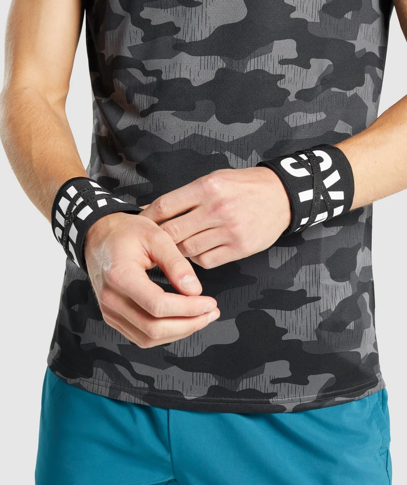 Gymshark Wrist Straps (Self Tie) - Black