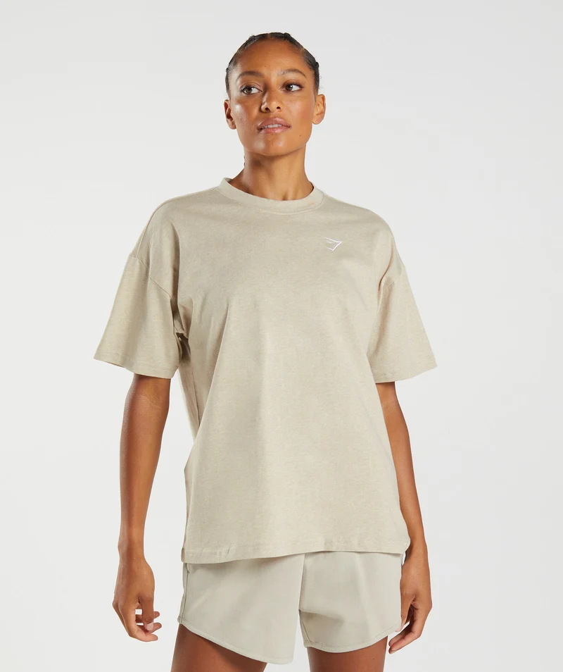 Gymshark Training Oversized T-Shirt - Sand Marl