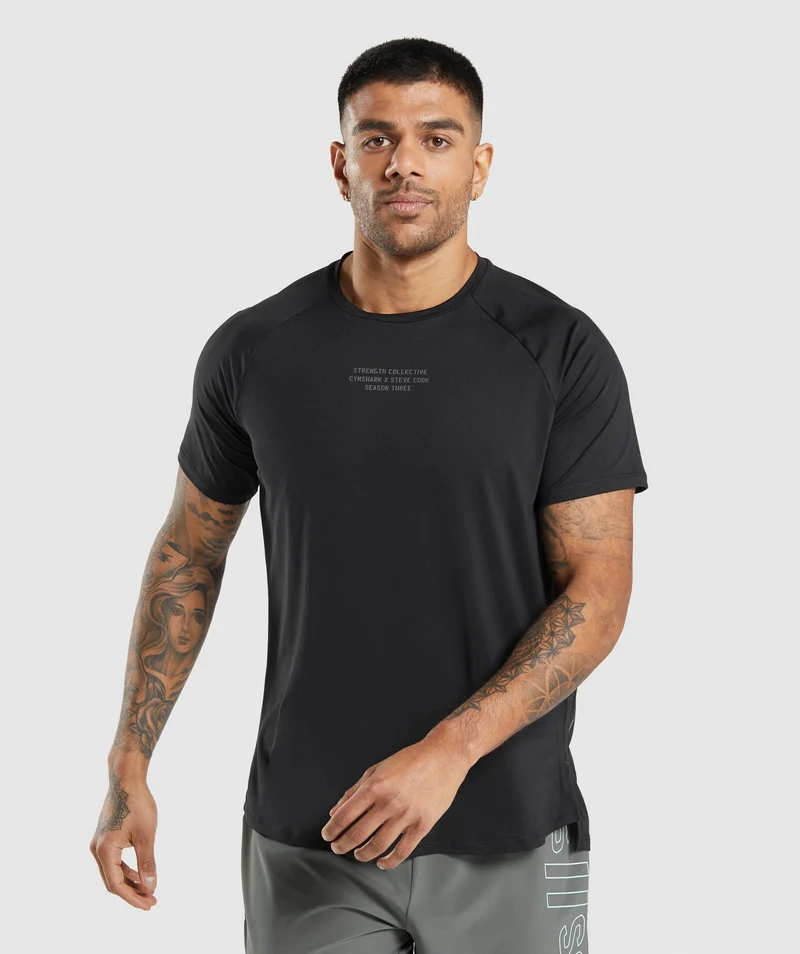Gymshark //Steve Cook T-Shirt - Black