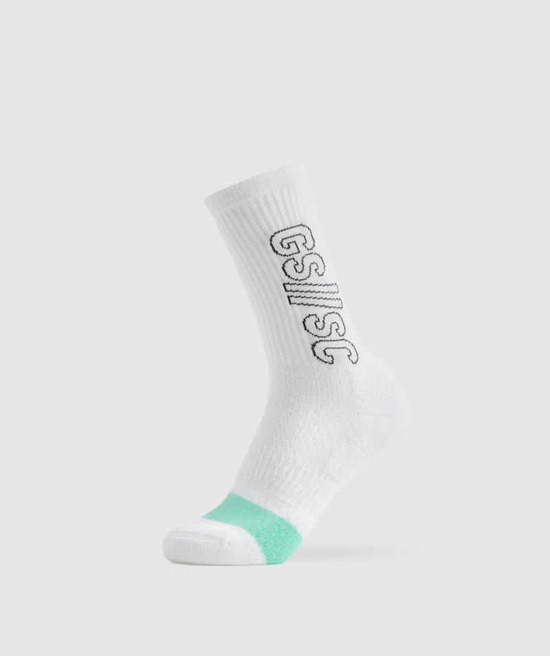 Gymshark //Steve Cook Crew Socks - White