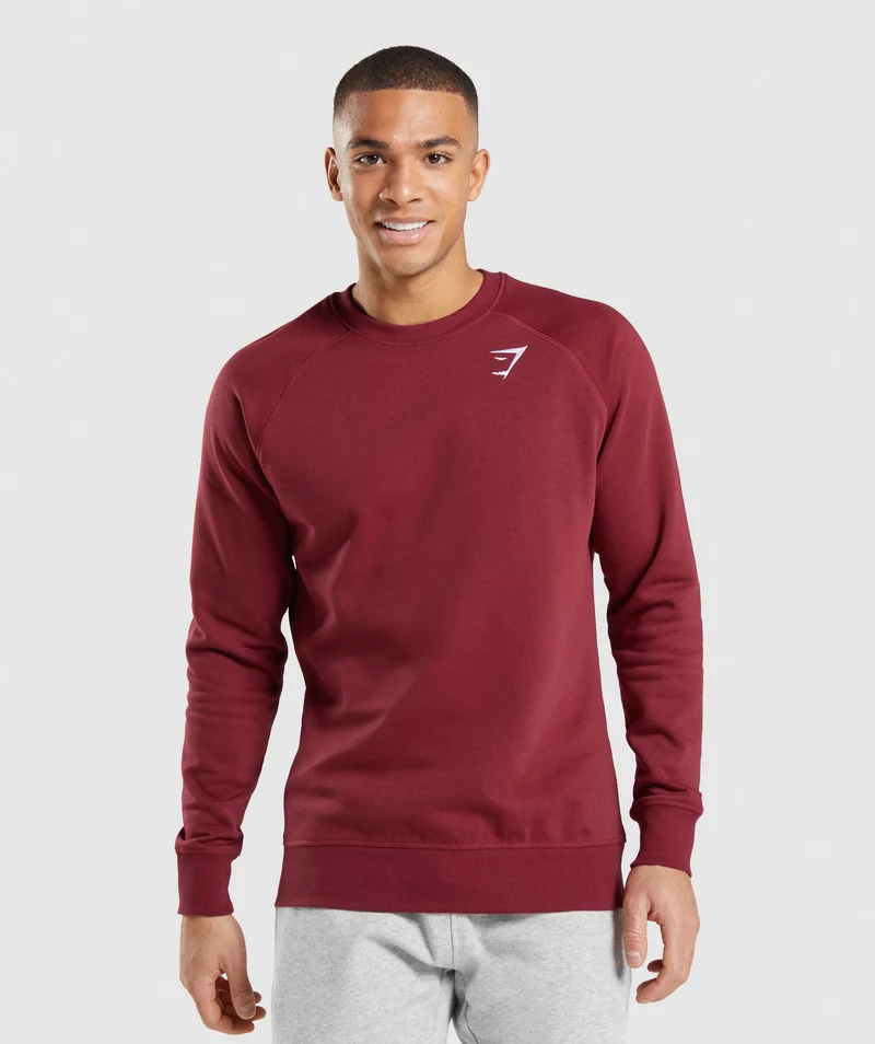 Gymshark Crest Sweatshirt - Burgundy Red