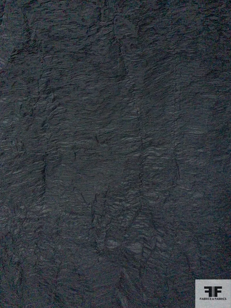 Pleated Gauze-Like Novelty - Black