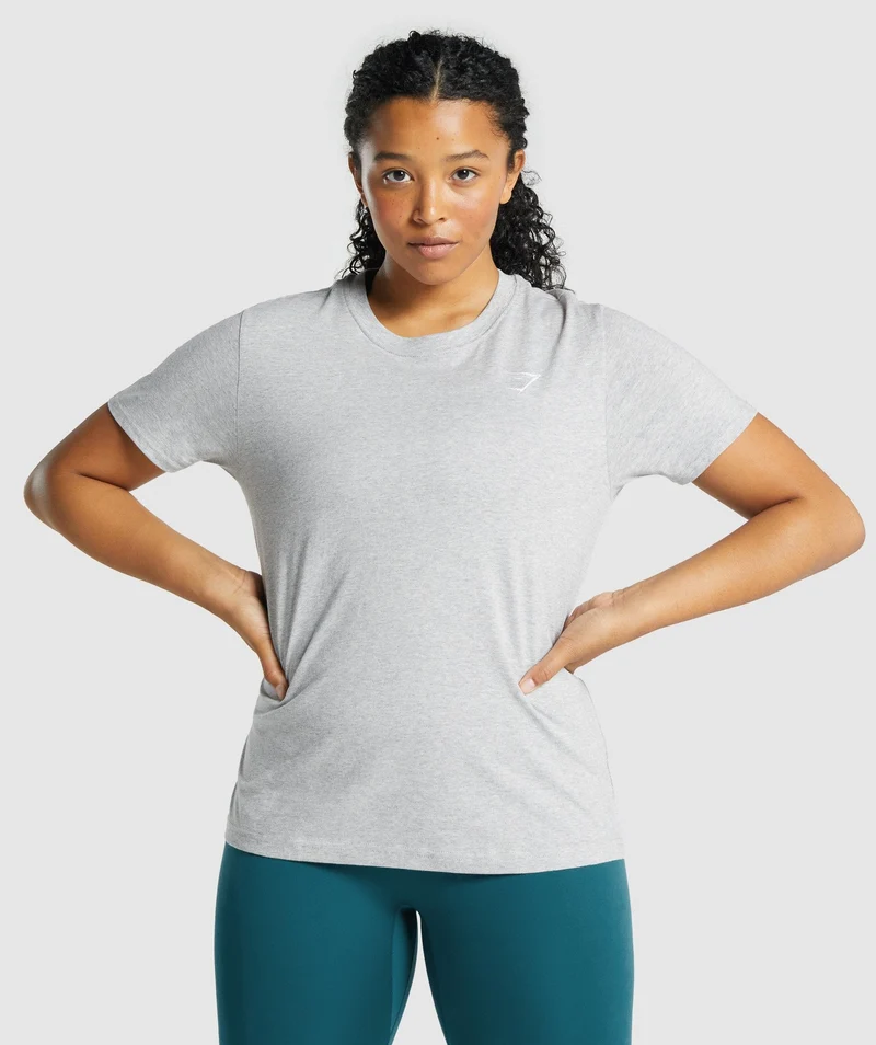 Gymshark Training Basic Tee - Light Grey Marl