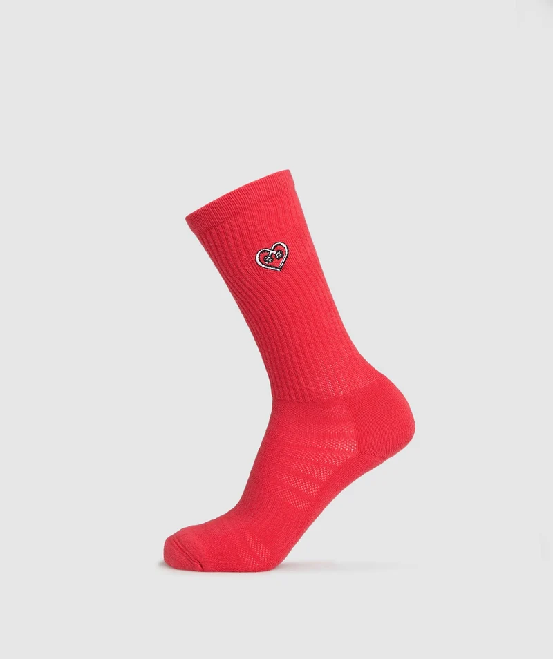 Gymshark GFX Crew Single Socks - Jamz Red