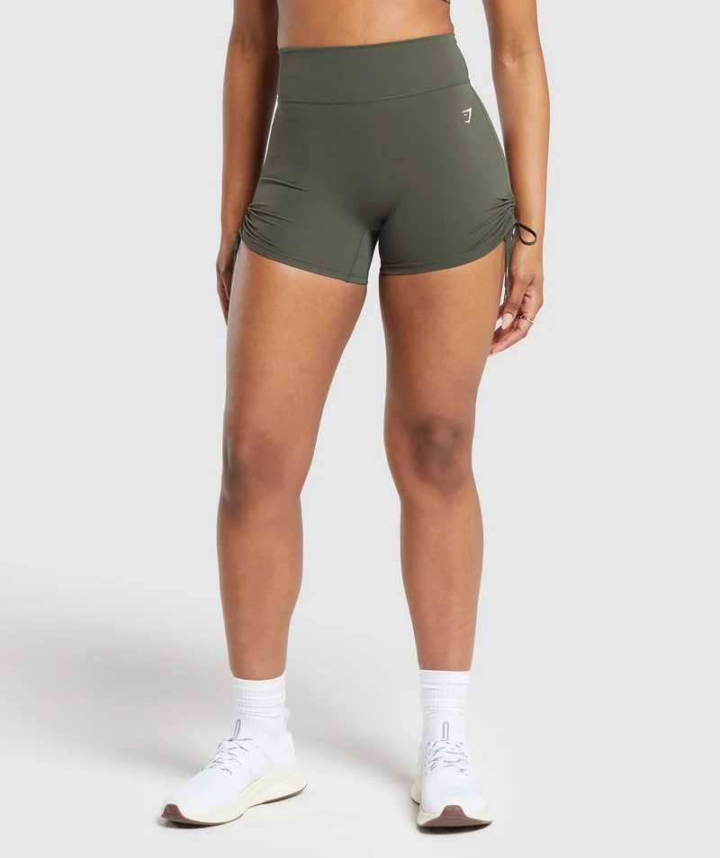 Gymshark Ruche Shorts - Strength Green