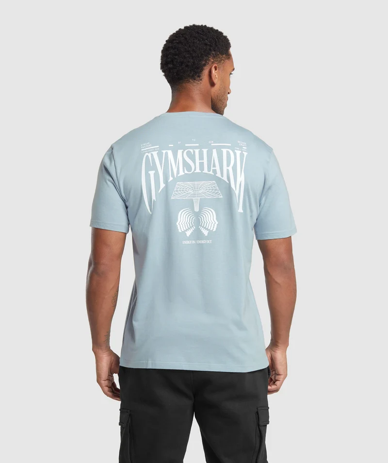 Gymshark Hybrid Wellness T-Shirt - Salt Blue