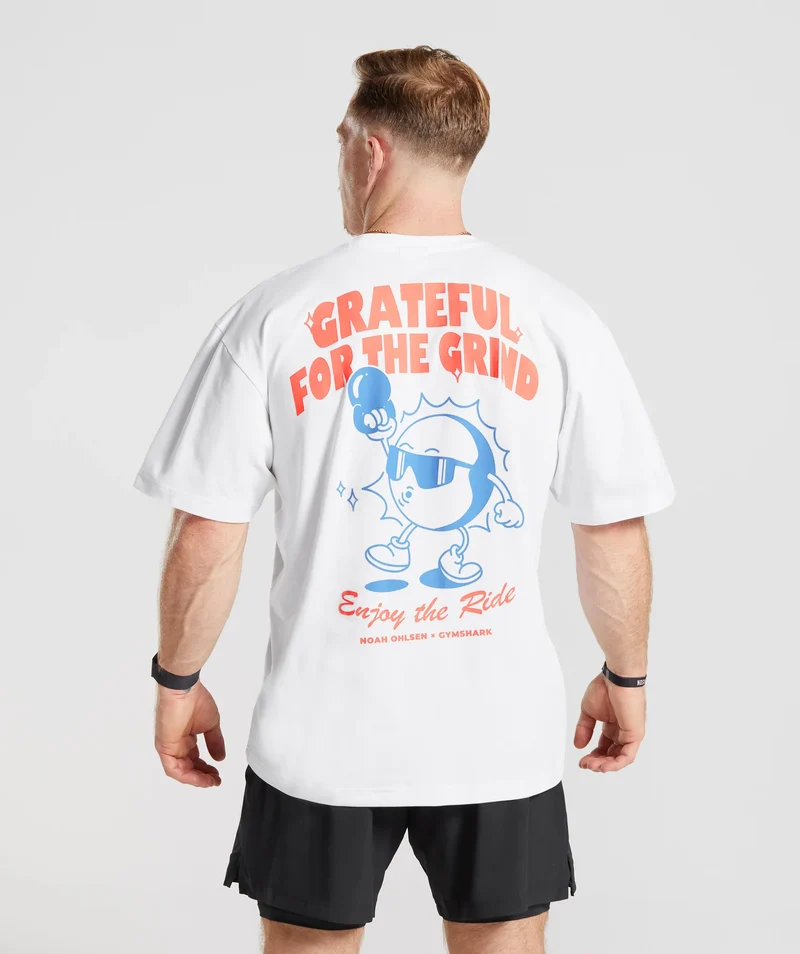Gymshark Noah Ohlsen Oversized Sun T-Shirt - White