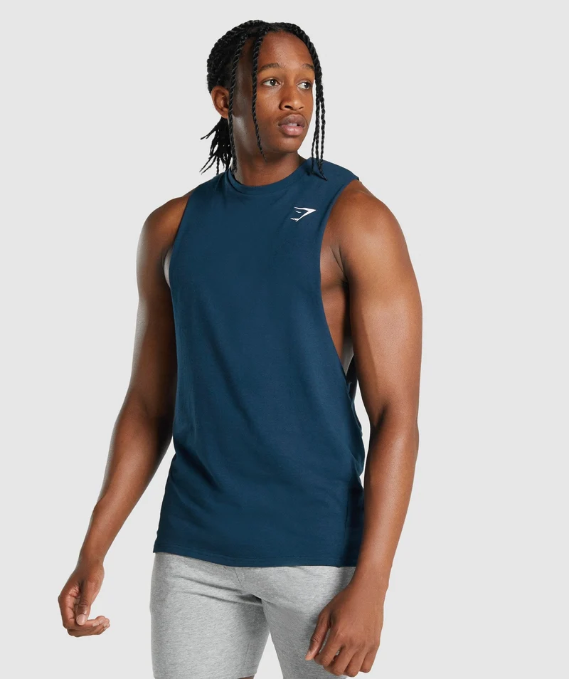 Gymshark Critical Drop Arm Tank - Navy