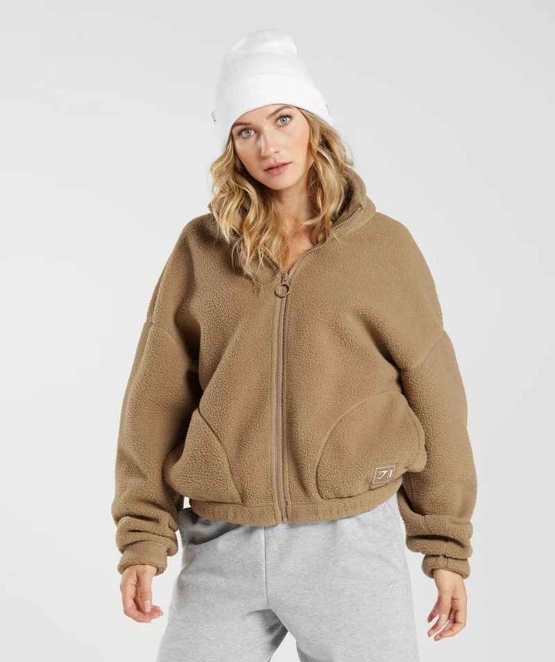 Gymshark Sherpa Jacket - Brown
