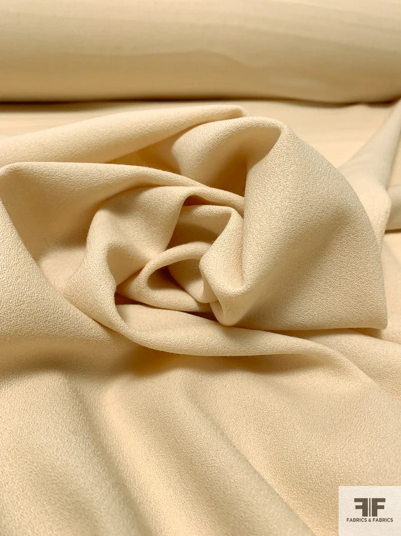 Solid Wool Crepe - Butter Beige