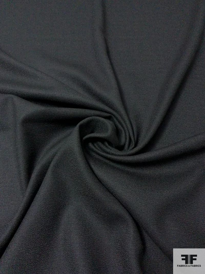 Solid Wool Crepe - Black