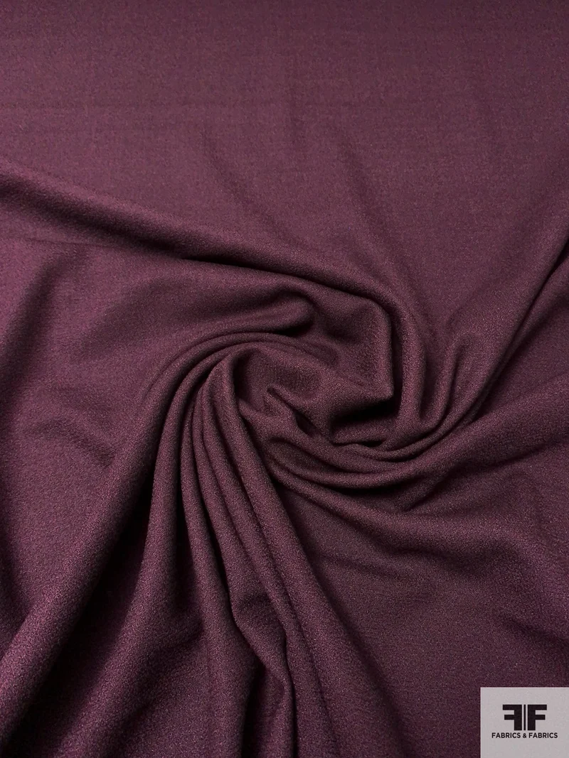 Solid Wool Crepe - Dark Eggplant Brown