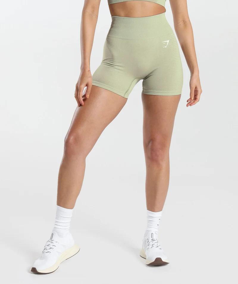 Gymshark Vital Seamless Shorts - Light Sage Green Marl