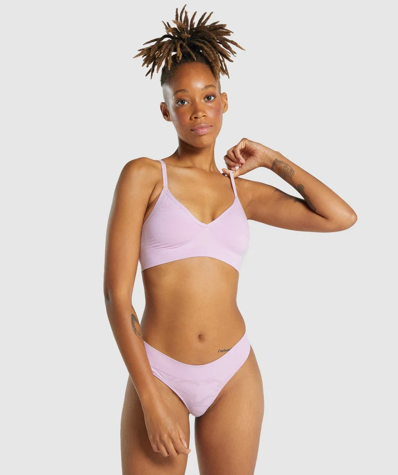 Gymshark Seamless Low Neck Bralette - Light Pink