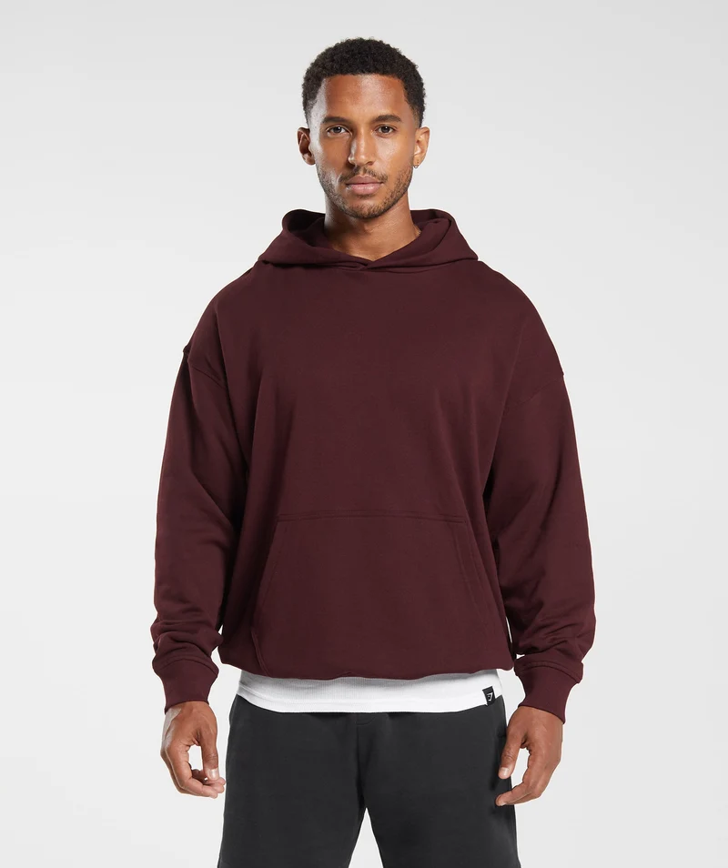 Gymshark Rest Day Essentials Hoodie - Rich Maroon